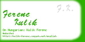 ferenc kulik business card